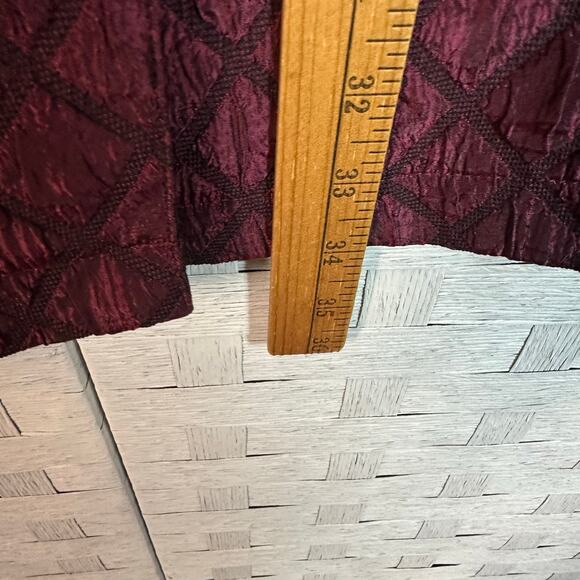 Coldwater creek burgundy quilted jacket blazer satin button up vamp plus size - Picture 8 of 10
